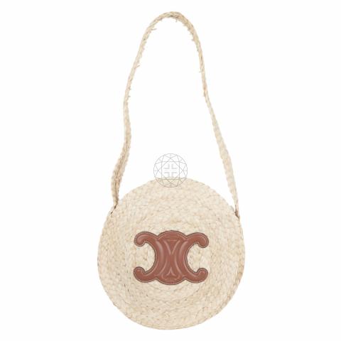 Sell C line Small Round Bag in Corn Leaf Calfskin Beige